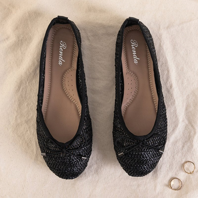 OUTLET Női fekete szőtt balerinák a Wewo-tól - Footwear