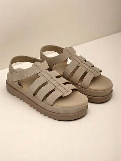 Royalfashion Helena Classico női szandál platform világosbarna