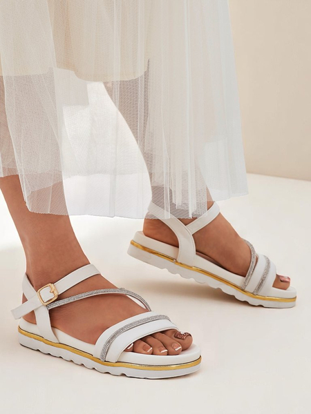 Királyi divat Női ékszerköves platform szandál Magnol