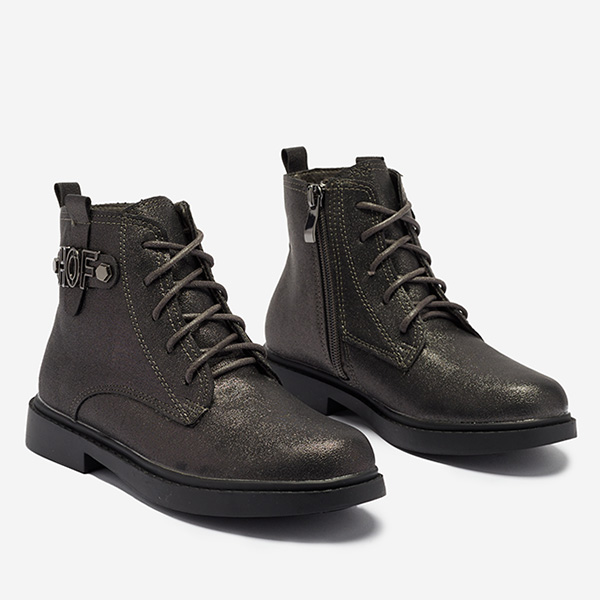 OUTLET Grafit színű, csillogó Lossia- Lábbeli