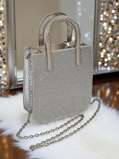 Royalfashion Női borítéktáska cirkóniákkal és kígyófogantyúkkal Snake Glam