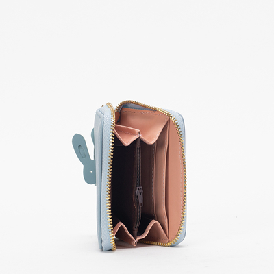 Kék kis női pénztárca nyuszival és kulcstartóval - Kiegészítők