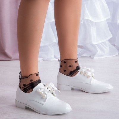 Białe półbuty z lakierowanej eko-skóry Utah - Obuwie