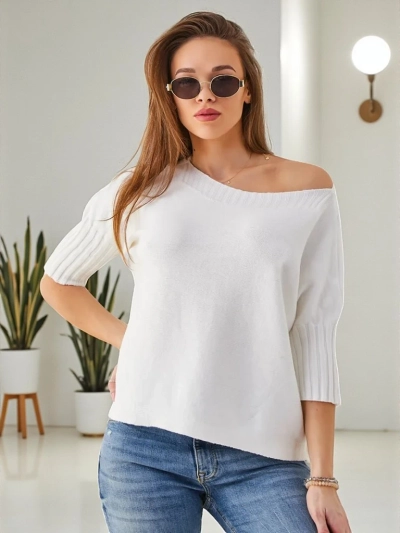 Royalfashion Női viszkóz pulóver rövid ujjakkal