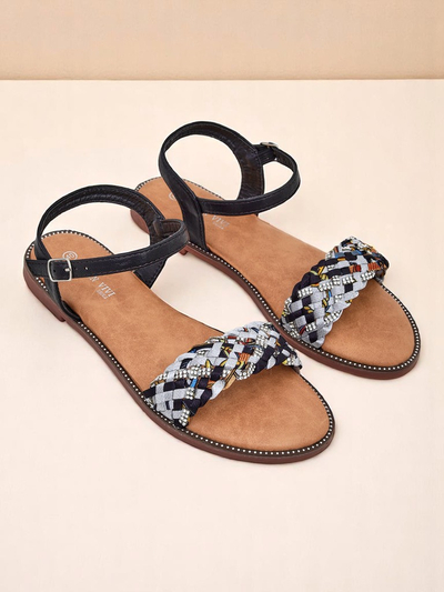 Royalfashion Női lapos talpú ColorStrap szandál