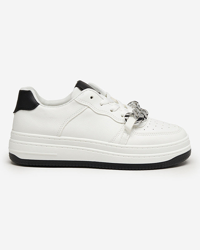 Fekete-fehér női sportcipő láncos tornacipő Nevito - Lábbeli