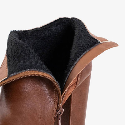 Női bokacsizma dekoratív teve cipzárral Santiago - Lábbeli