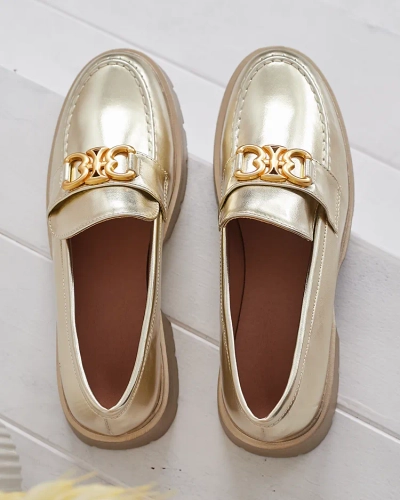 Chloé arany mokaszinok, elegáns női stílus