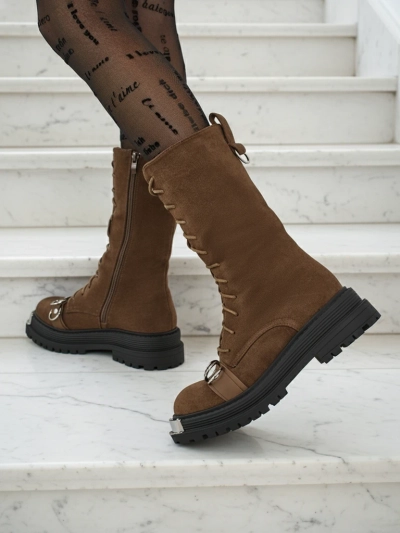 Royalfashion Fűzős női bokacsizma Werces