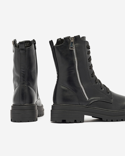 Fekete női bagger csizma lapos sarokkal Fetisa - Lábbeli