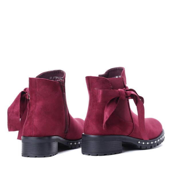 Czerwone botki z eko-zamszu Arita - Obuwie