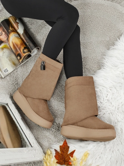 Rövid női hócsizma a'la Elizze, rögzíthető szárral