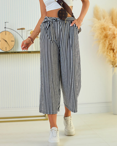 Royalfashion Női széles csíkos culotte nadrág