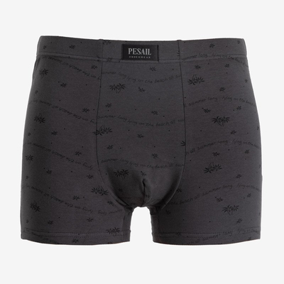 Sötétszürke férfi boxer rövid mintával - Fehérnemű