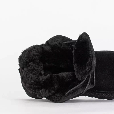 OUTLET Fekete gyerek rövid fűzős hócsizma Tibilis- Footwear