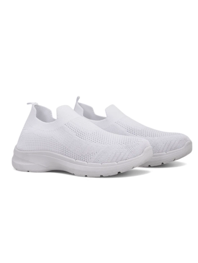 Biale Damskie Sneakersy Wsuwane Aura Bianca - Lekkie i Oddychajace na Lato Wiosne