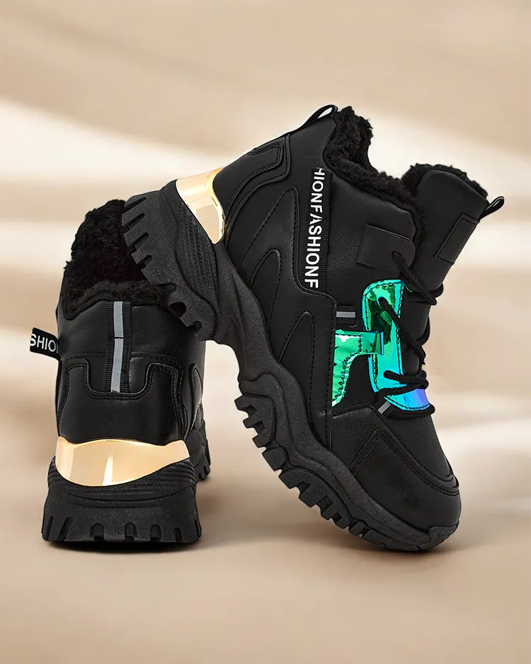 Royalfashion Női Sneakers Meleg Bélés Szintetikus műbőr felsőrészű női sportcipő a sneakerek stílusában, vastagabb talppal. Kandalló fűtésű belül. Nagyszerű kiegészítés a téli hétköznapi szettjeidhez! 87654321 <p>Női Szigetelt Snea