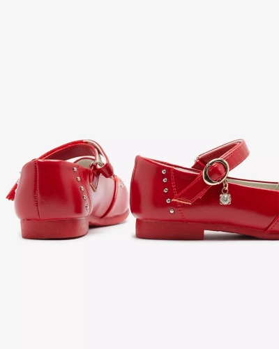 Piros, strasszköves lánycipő Praja- Footwear