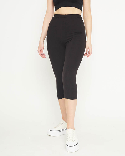 Női 3/4 fekete leggings - Ruházat