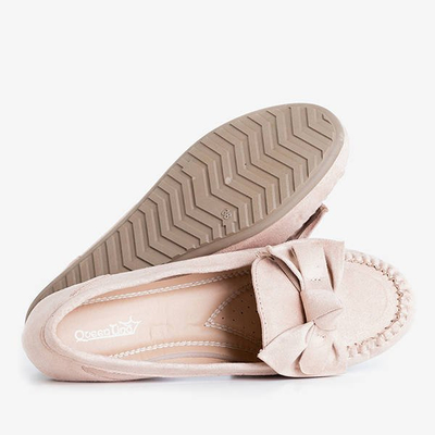 Bézs színű női mokaszin Sevilla íjjal - Cipő