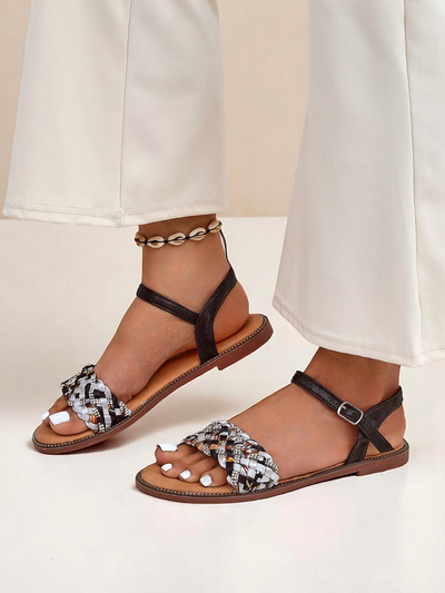 Royalfashion Női lapos talpú ColorStrap szandál