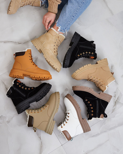 Royalfashion Camel női szigetelt Radoras trapper csizma