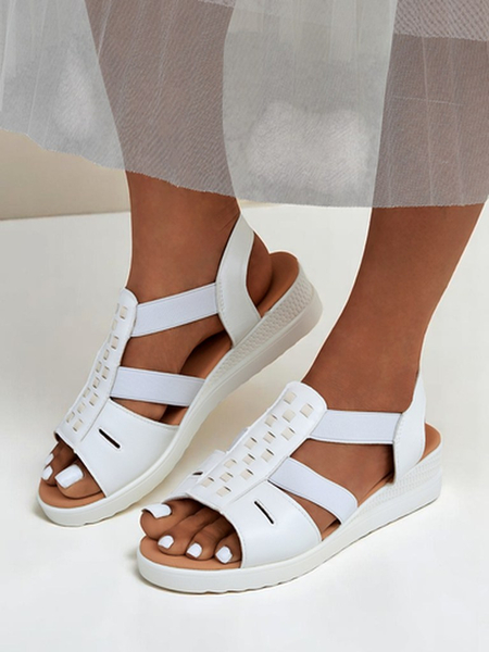 Királyi divat női alacsony, teljes talpú szandál Sora