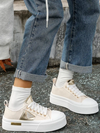Royalfashion Női platform sneaker Arany Világ