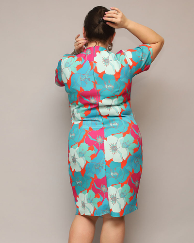 Royalfashion Női virágos szövet ruha PLUS SIZE