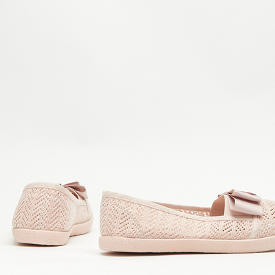 OUTLET Rózsaszín áttört tornacipő Nadin masnival - Lábbeli