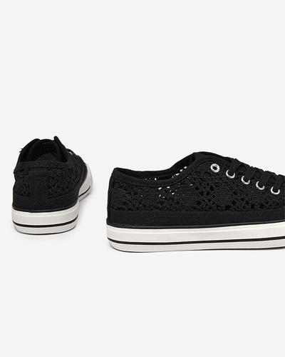 Fekete női áttört Tareni tornacipő - Lábbeli