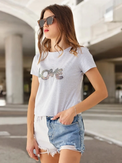 Royalfashion Női Póló LOVE strasszokkal