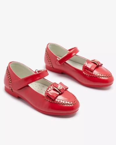 Piros lánycipő masnival Proya- Footwear