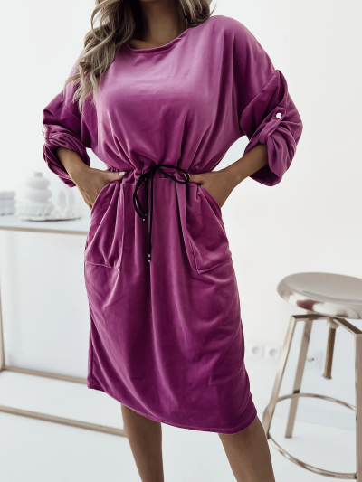Royalfashion Női fukszia midi ruha
