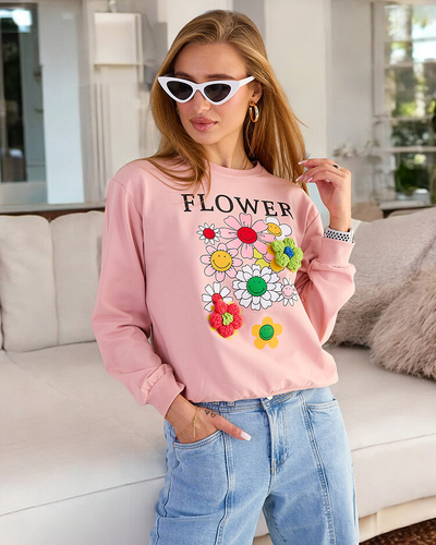 Royalfashion Női pamut vékony nyomtatott pulóver