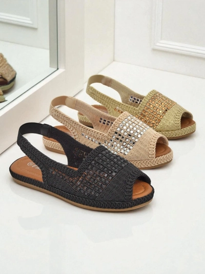 Női szandál, női espadrille szandál strasszkövekkel Belle Sparkle