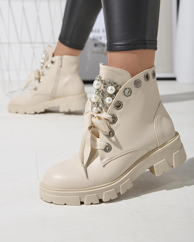 Bézs színű női bagger cirkó és gyöngy Reia -