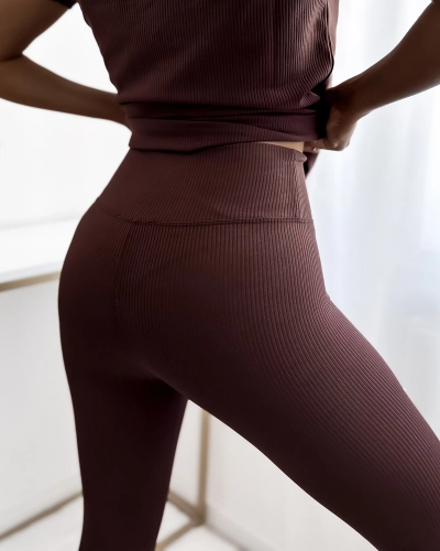 Royalfashion Sötétbarna női sport szett szívekkel