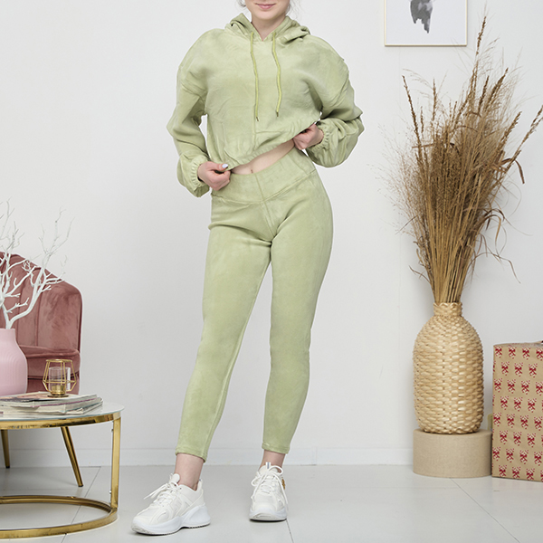 Zöld női sport szett pulcsi és leggings - Ruházat