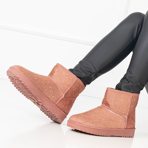 Sötét rózsaszín női hócsizma cirkóniával Rudis - Lábbeli