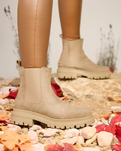 Royalfashion Bézs színű női szigetelt Comfy Walk csizma