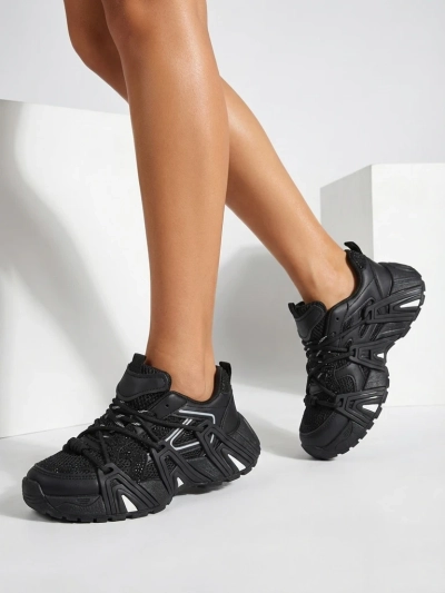 Athena fekete női szintetikus sport sneakerek mindennapi használatra