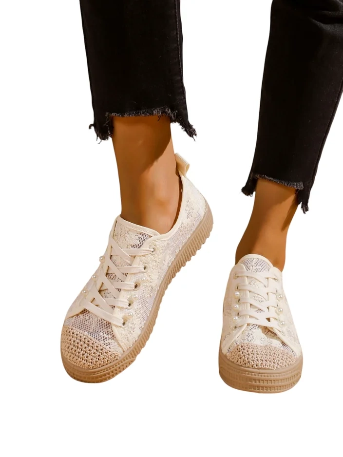 Royalfashion Női Csipke Sportcipők Flitterekkel Nille