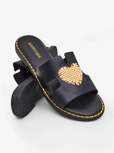 Royalfashion Női papucs szívvel Arany szív