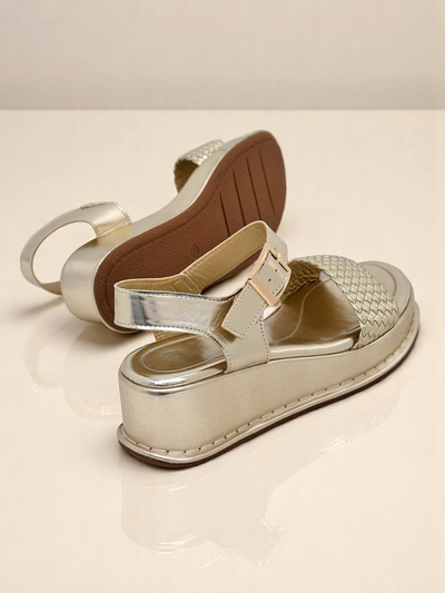 Királyi divat Női ék szandál fonott pánttal Fiolle