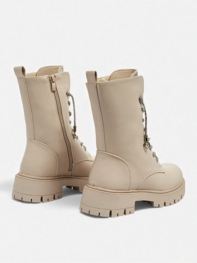 Farly női öko bőr fűzős bokacsizma