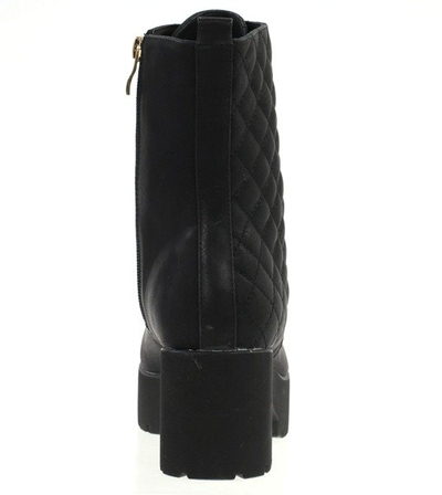 Czarne botki na platformie Barbra- Obuwie