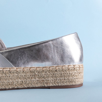 Női ezüst espadrillák Erilla kristályokkal - Lábbeli