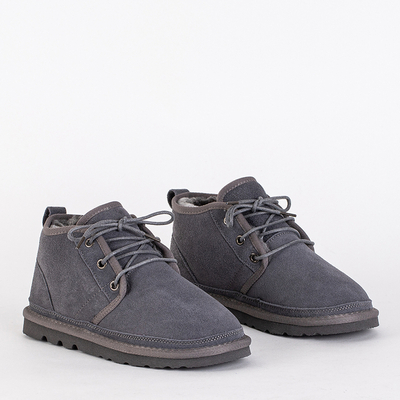 Luna galambszürke bőr gyermek bokacsizma, kényelmes télre