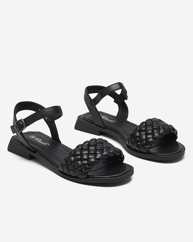 Női szandál fonott övvel fekete Opakhi- Lábbeli